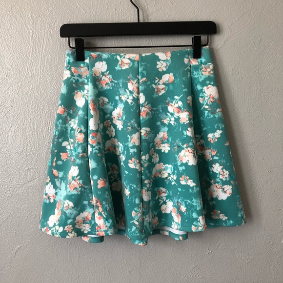 Decree Skirts | Teal Floral Decree Mini 